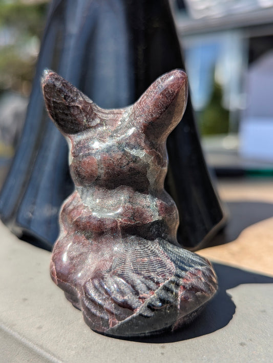 Garnet Eevee Carving - 2.4in., 130g