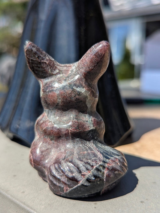 Garnet Eevee Carving - 2.4in., 130g - Legacy Crystals and Minerals