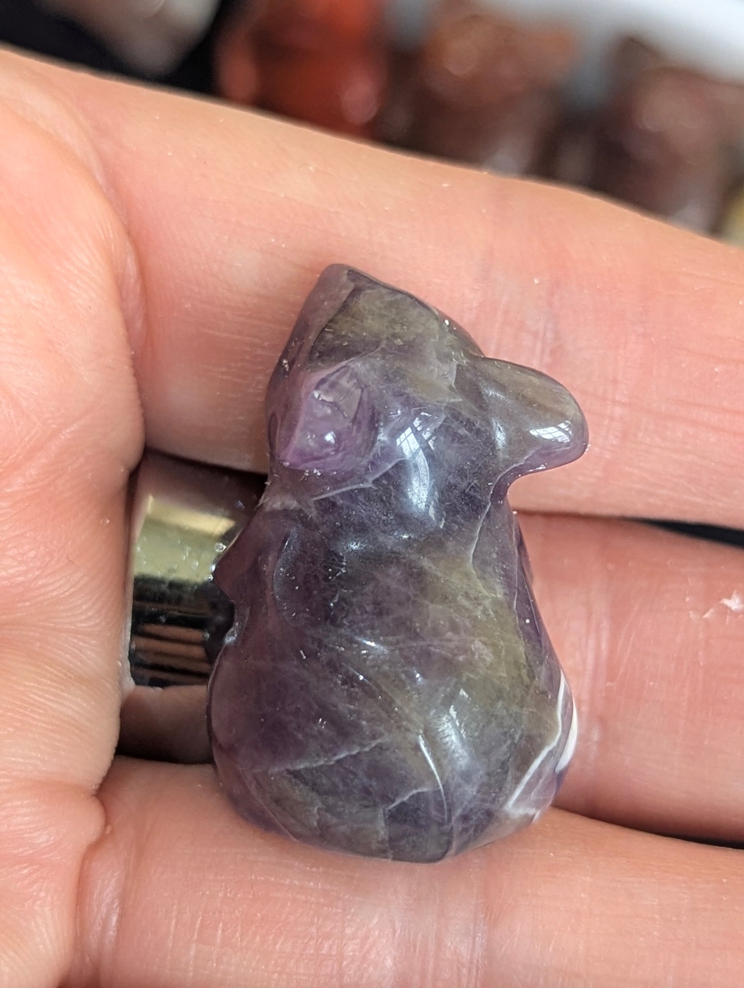 Tiny Mouse Mineral Totem ~ 1"