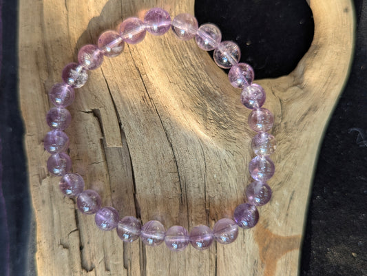 Bracelet Améthyste, couleur lilas translucide - 7 mm