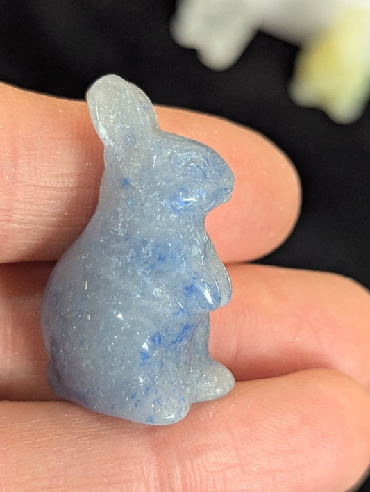 Tiny Rabbit Mineral Totem ~ 1"