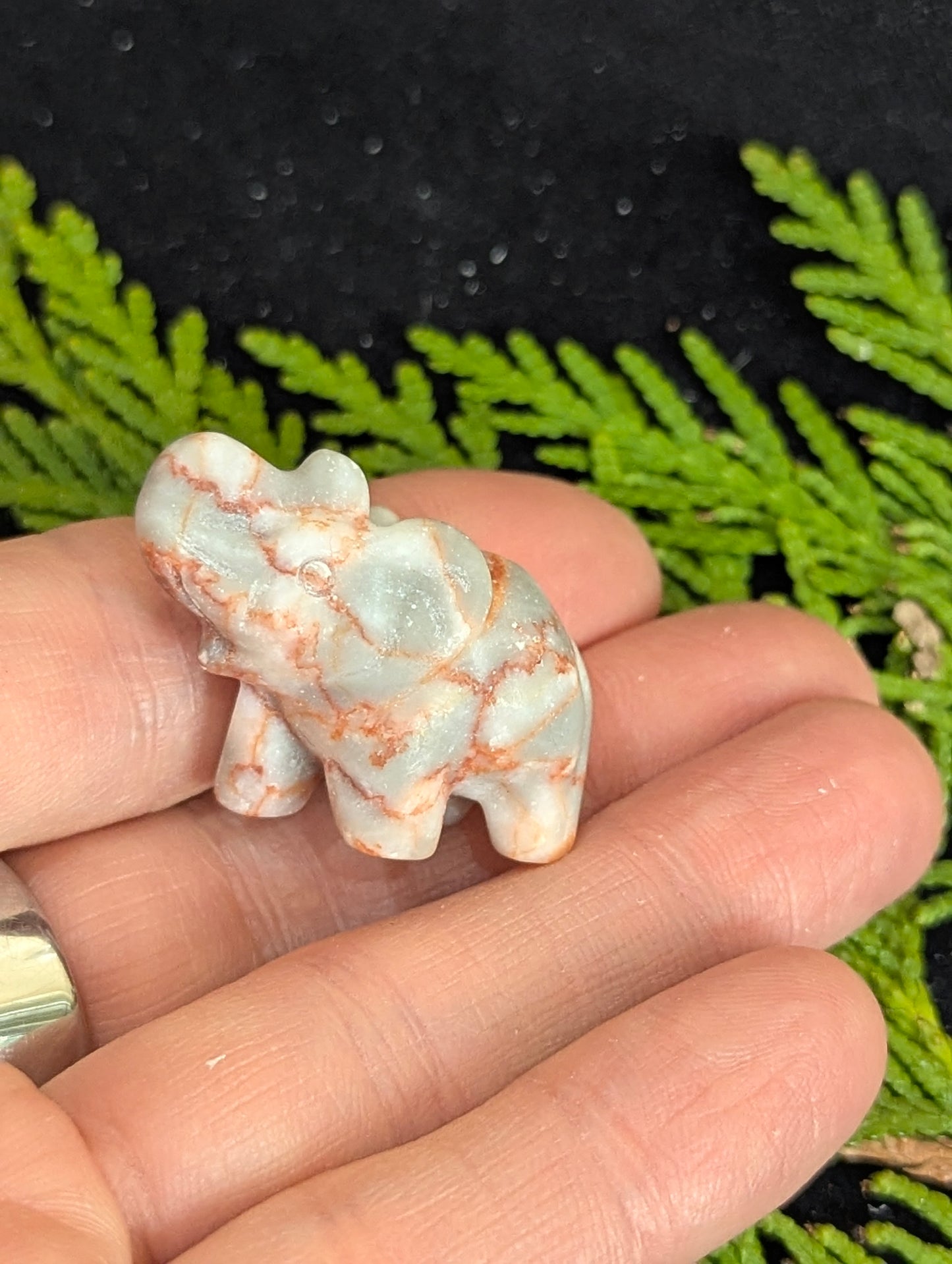 Tiny Elephant Mineral Totem ~ 1"