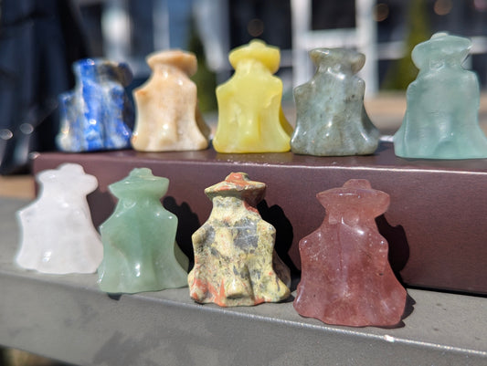 Tiny Ghost Witch Mineral Totem ~ 1"