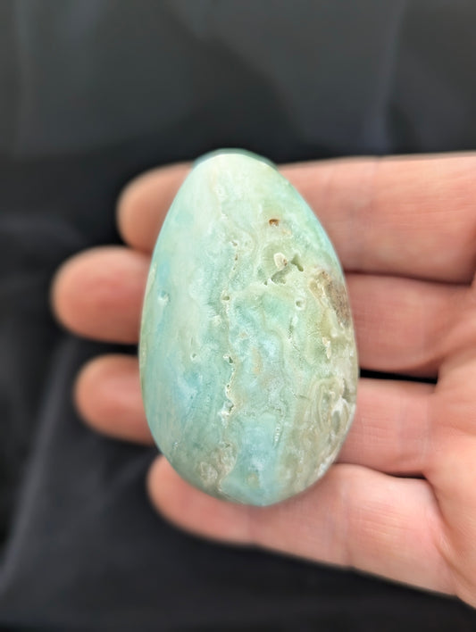 Premium 2in. Hemimorphite Egg – Blue Zinc Silicate | Intuitively Selected