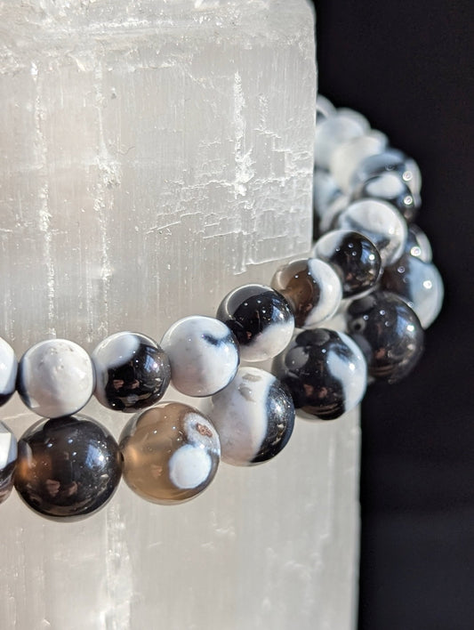 Orca Agate Bracelet — 6mm & 8mm - Legacy Crystals and Minerals