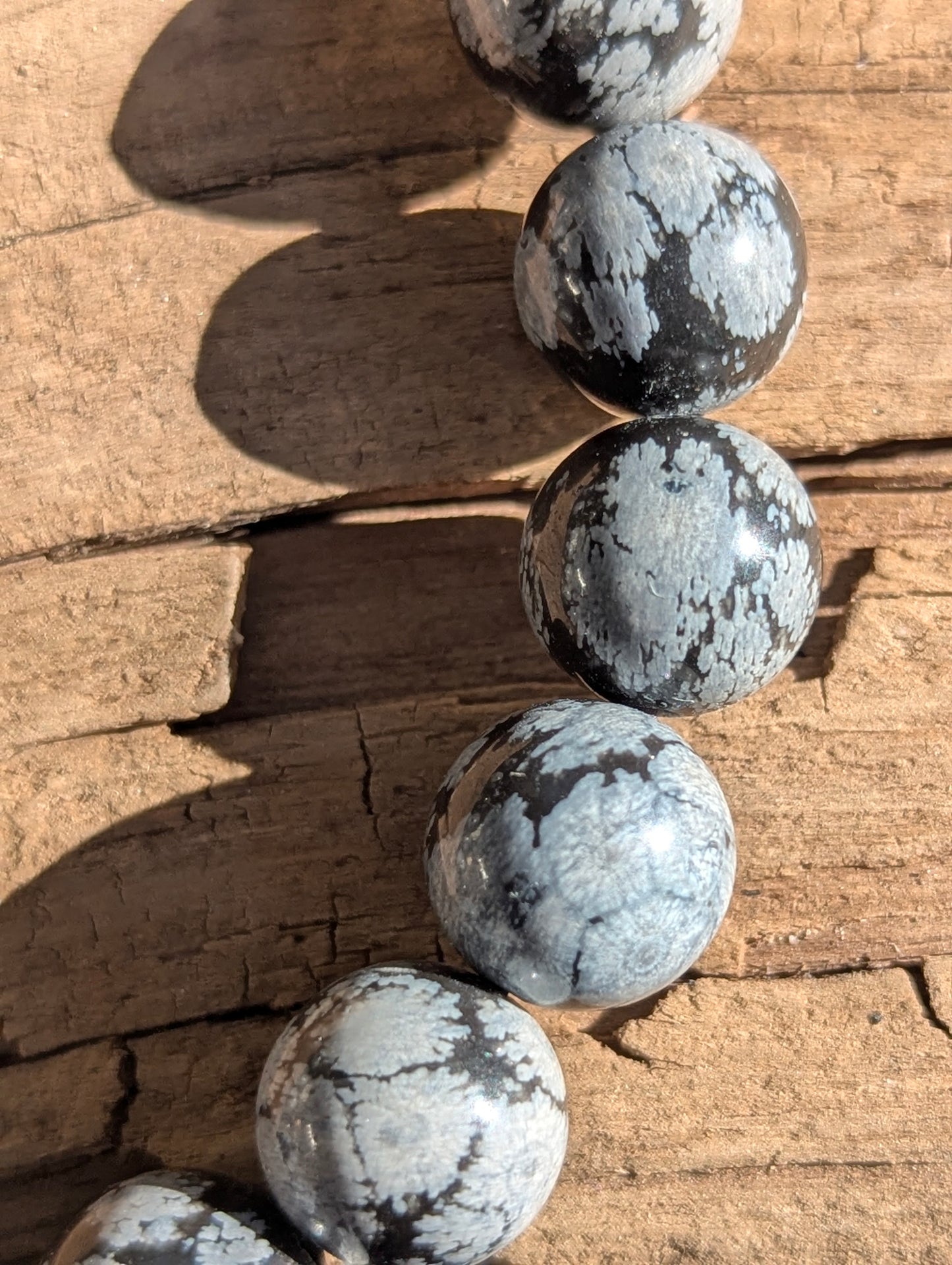 Snowflake Obsidian Bracelets – 8mm & 10mm Round & Chip Style