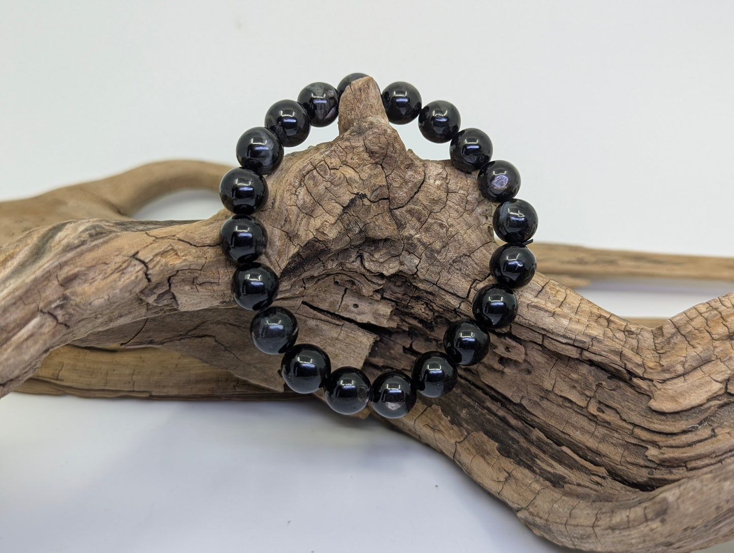 Black Tourmaline Bracelet — 6 mm , 8 mm & 10 mm