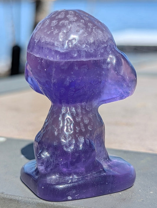 Purple Fluorite Poodle Carving - Legacy Crystals and Minerals