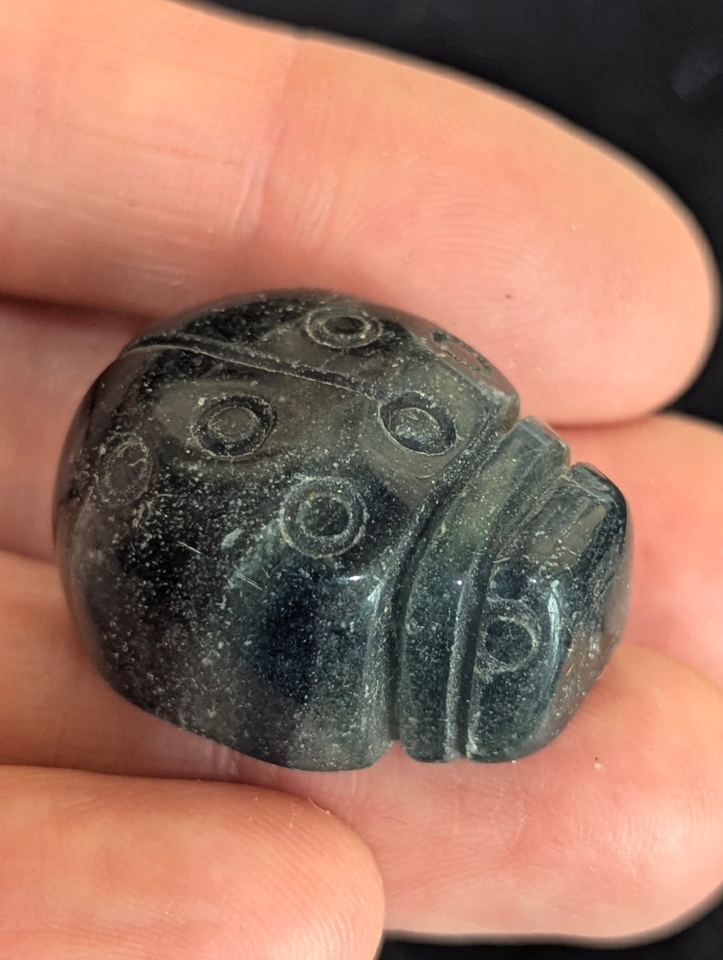 Tiny Ladybug Mineral Totem ~ 1"