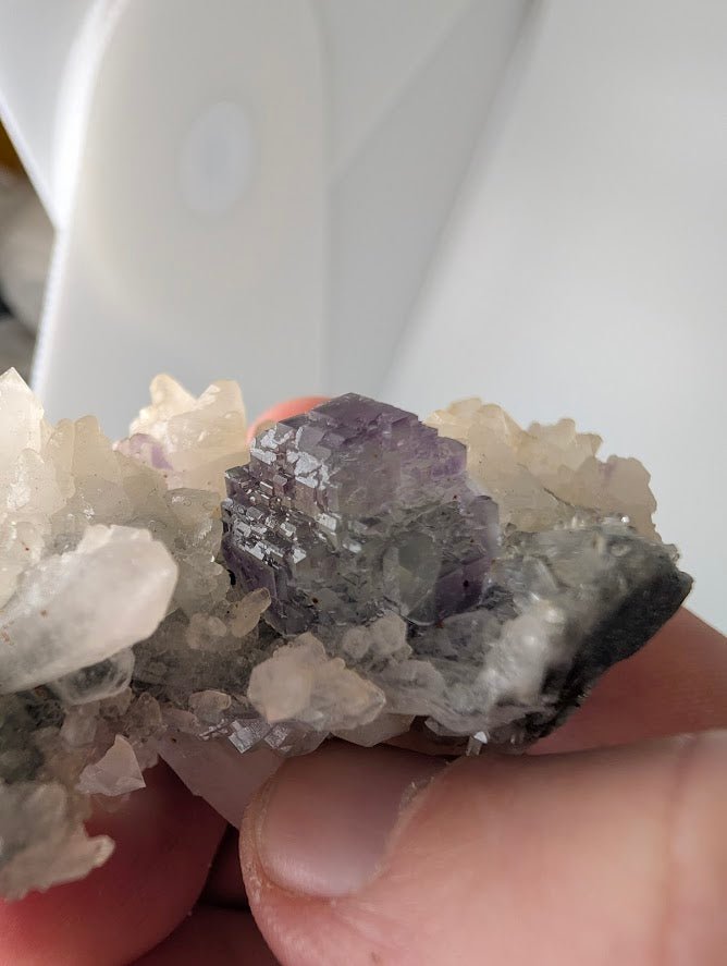 Shangbao Fluorite with Quartz – UV Reactive Collector’s Specimen - Legacy Crystals and Minerals