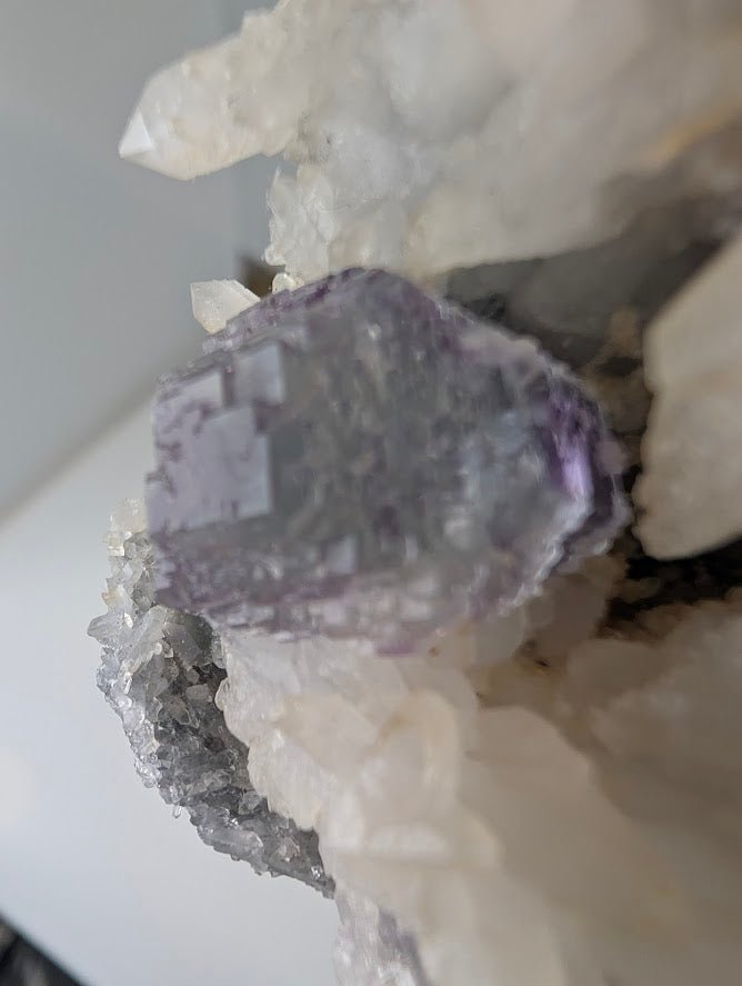 Shangbao Fluorite with Quartz – UV Reactive Collector’s Specimen - Legacy Crystals and Minerals