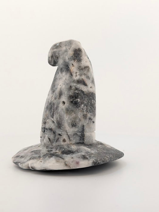 Sphalerite witch hat carving – side profile