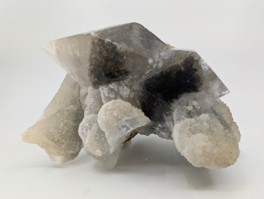 Striking Dogtooth Calcite with Dendritic Inclusions and Sugar Sphalerite - Legacy Crystals and Minerals