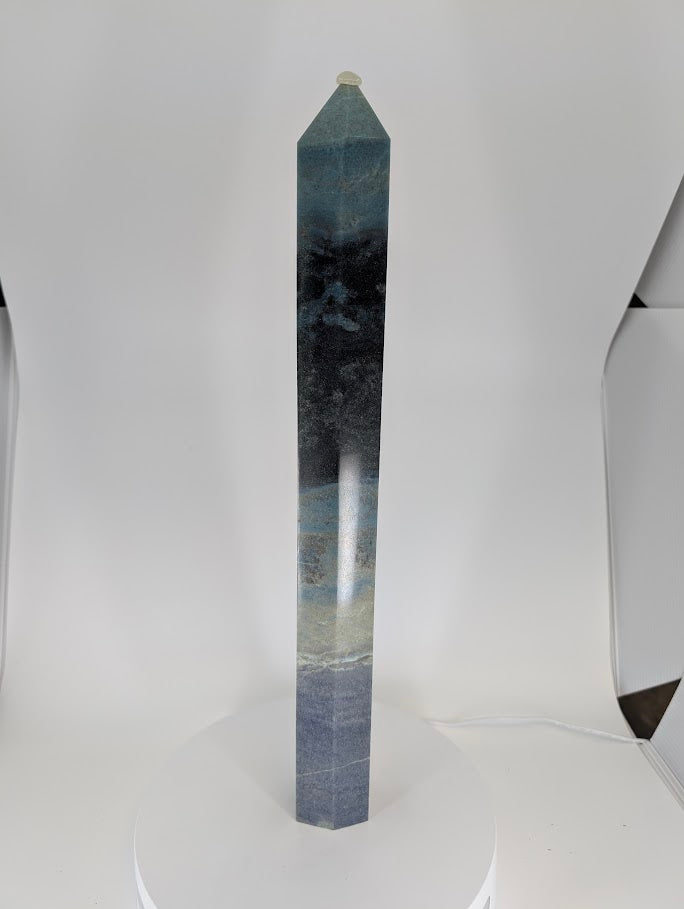 Full-length image of 18-inch Trollite tower with consistent coloration and polish
