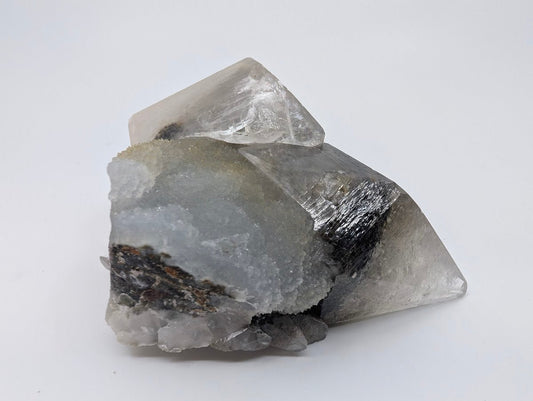 Twin Point Dogtooth Calcite with Dendritic Inclusions and Sugar Sphalerite - Legacy Crystals and Minerals