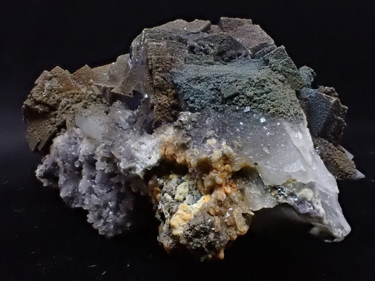 Vivid YGX Fluorite with Golden Pyrite (2″ × 3.5″ × 2″, 241g) - Legacy Crystals and Minerals