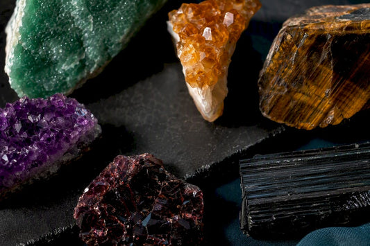 Cropped colorful mineral surfaces for luck