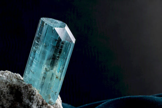 Aquamarine crystal termination with blue clarity