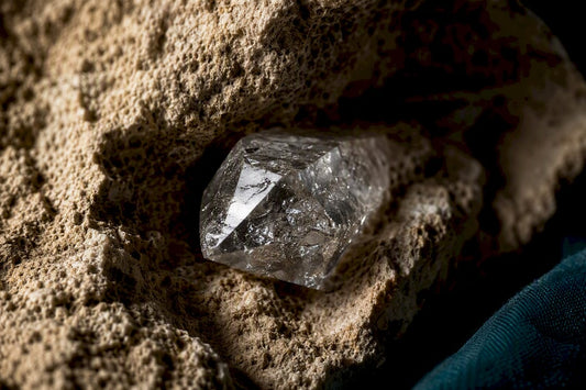 Cropped double-terminated quartz in dolostone