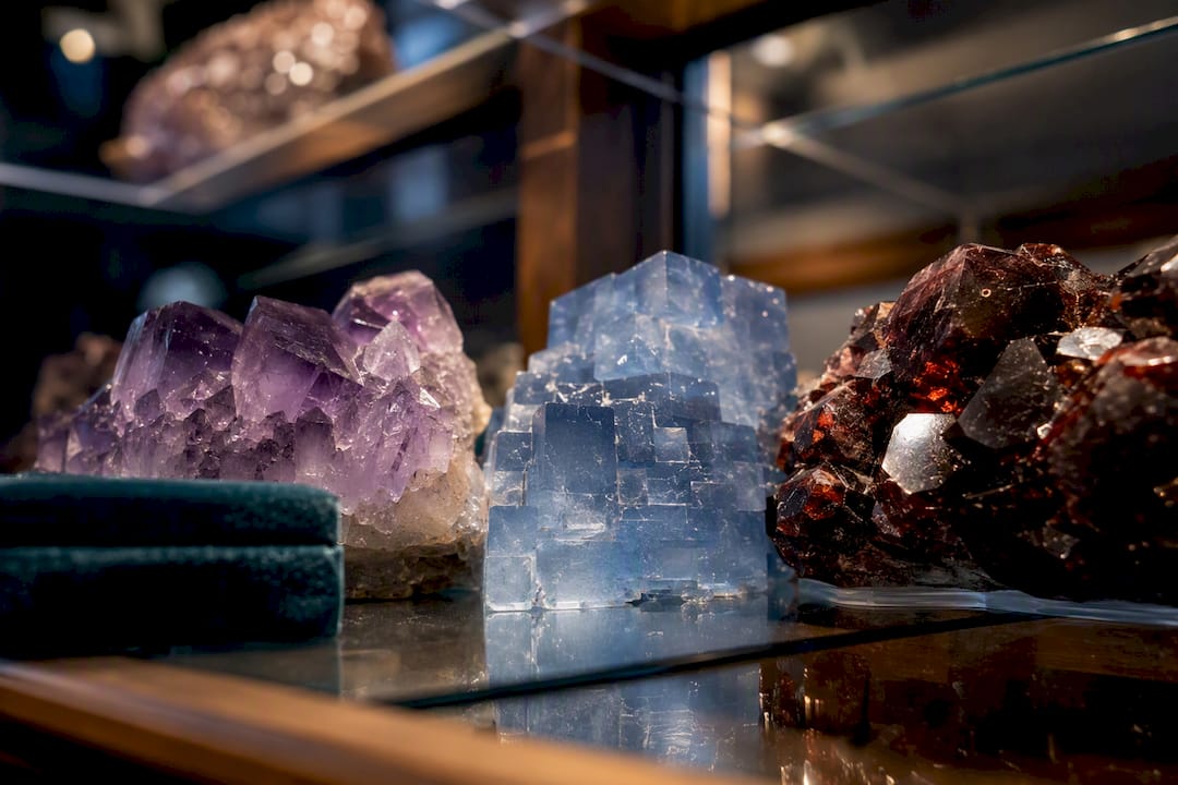Cropped Canadian mineral crystal surfaces