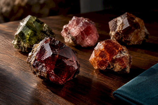 Garnet specimens showing varied species colors