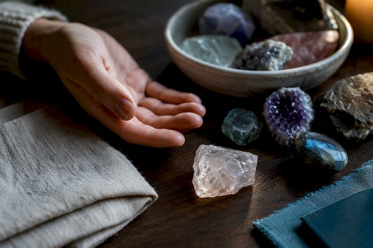 Crystal fragments arranged for intuitive practice