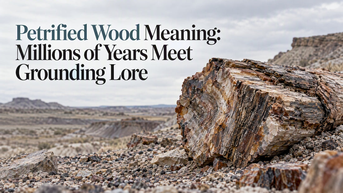 Petrified wood trunk in a fossil landscape