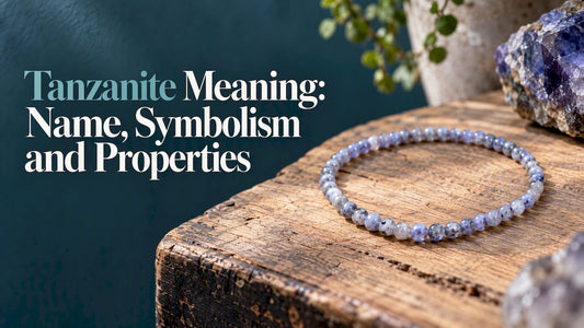 Tanzanite bead bracelet on a gem counter