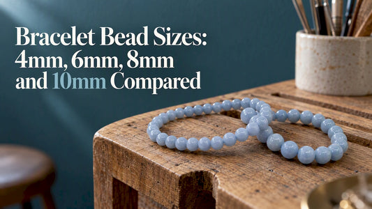 Angelite bracelet with polished round beads