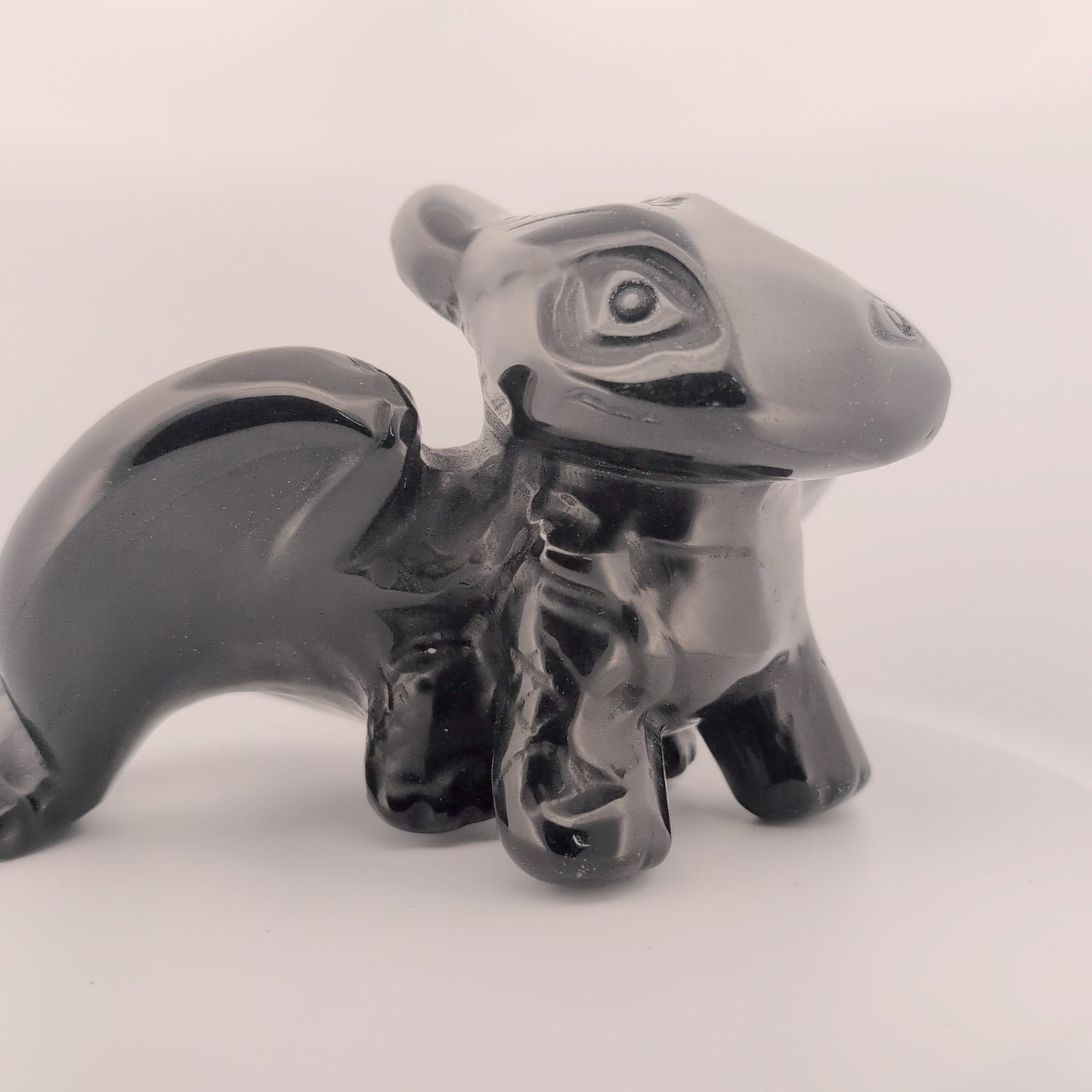 Black Obsidian Toothless Carving – 910 g