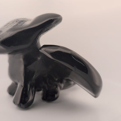 Black Obsidian Toothless Carving – 910 g