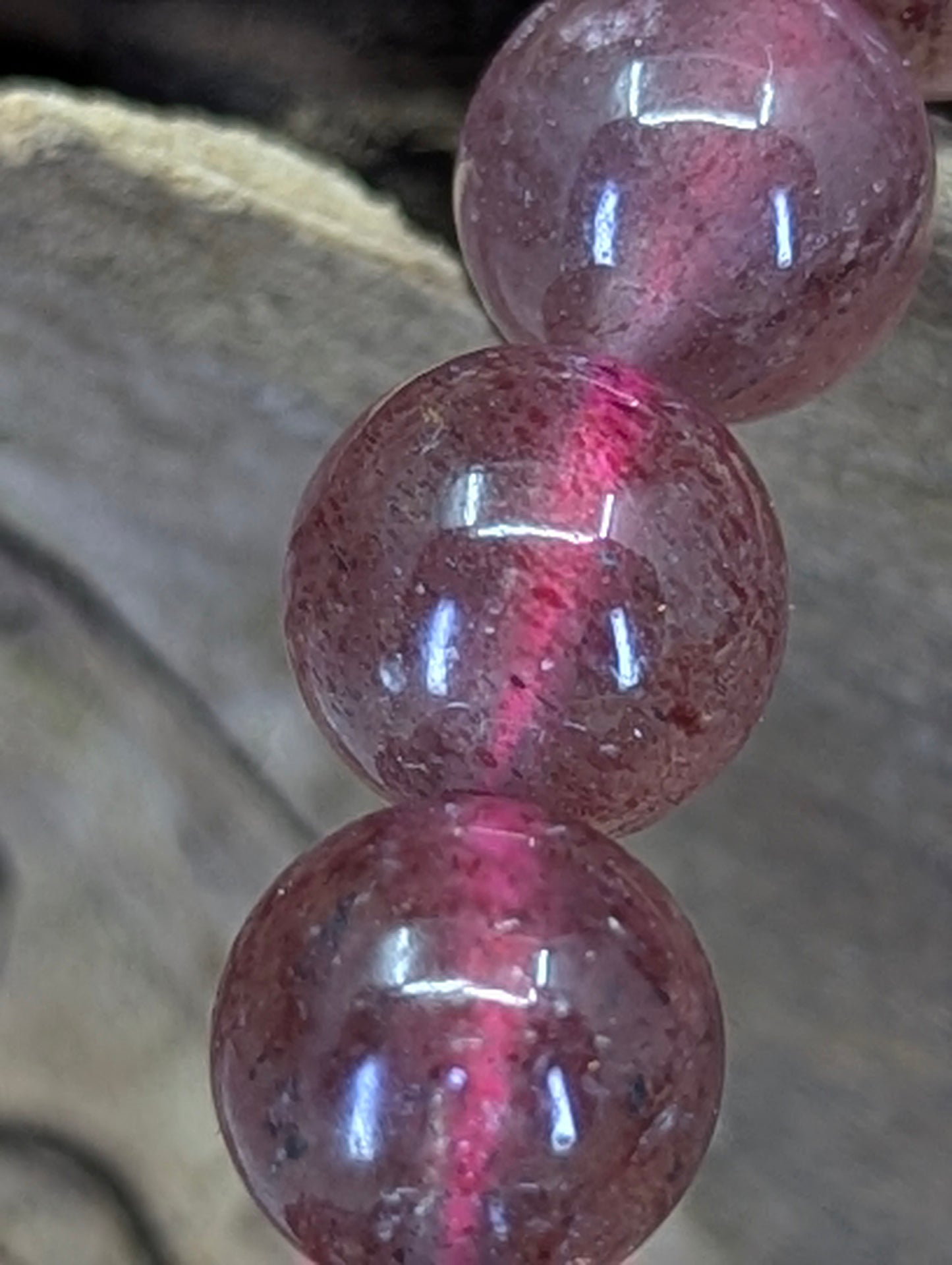 Marco of 6mm strawberry quartz bracelet beads