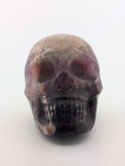 Amethyst Crystal Skull ~500g hand-carved carving with purple quartz zoning