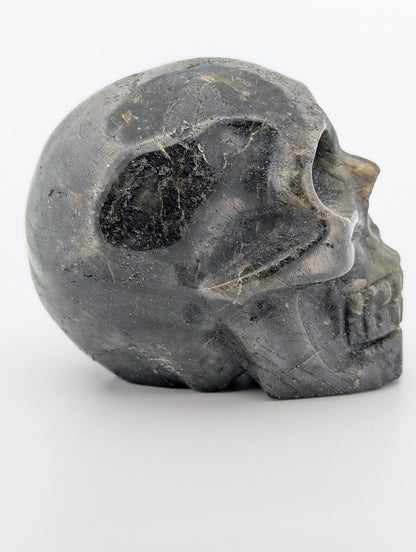 Labradorite Crystal Skull ~500g hand-carved carving with iridescent labradorescence