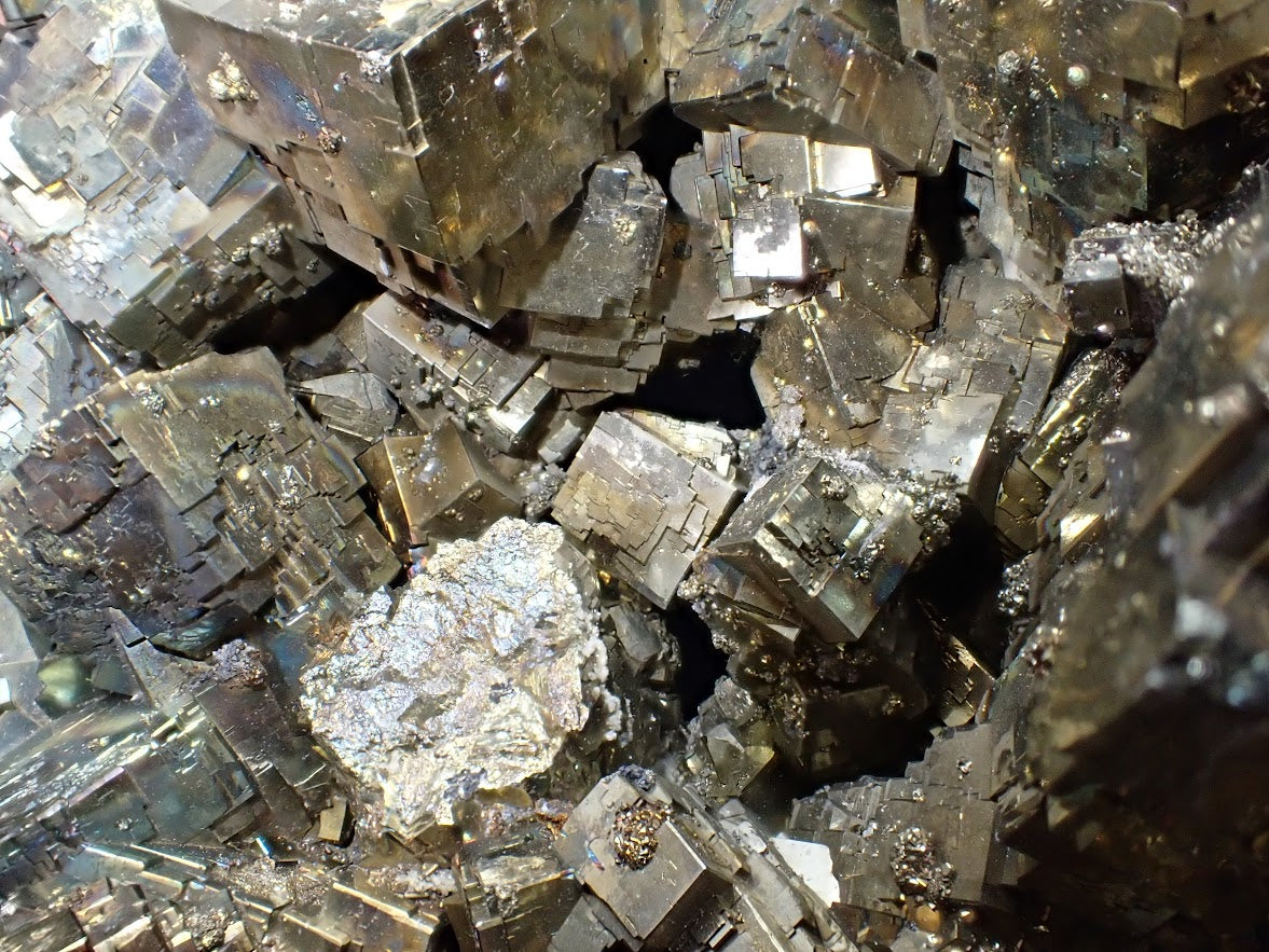 Premium Collectible: Rainbow Iridescent Pyrite Cluster from Daye, China