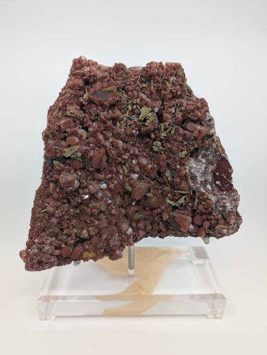 Large Museum-Quality Red Calcite with Pyrite - Daye Mine, Hubei Province, China