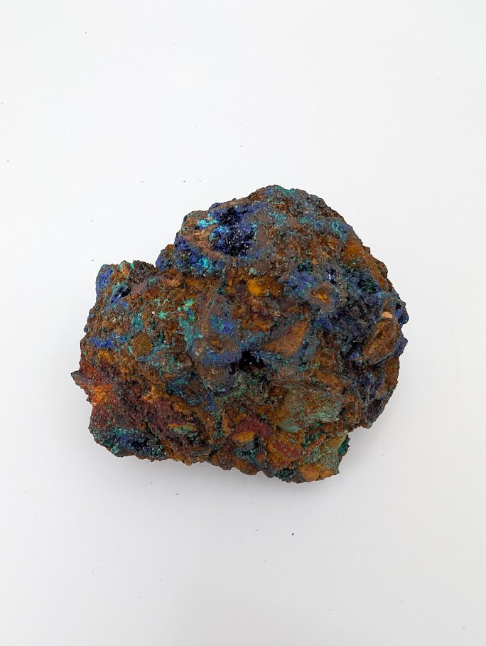 Rare Azurite Geode with Malachite Spheres - 4 x 3 x 2.5 Inches, Anhui Province