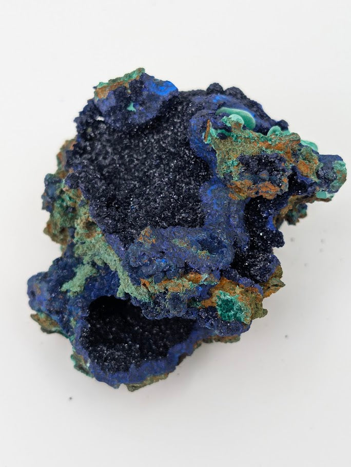 Dazzling Azurite Vug with Malachite Highlights - 3.5 x 3.5 x 2.5 Inches, Anhui Province