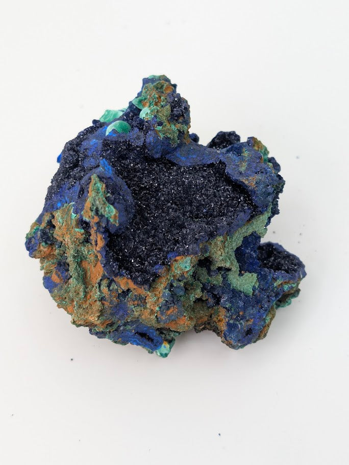 Dazzling Azurite Vug with Malachite Highlights - 3.5 x 3.5 x 2.5 Inches, Anhui Province