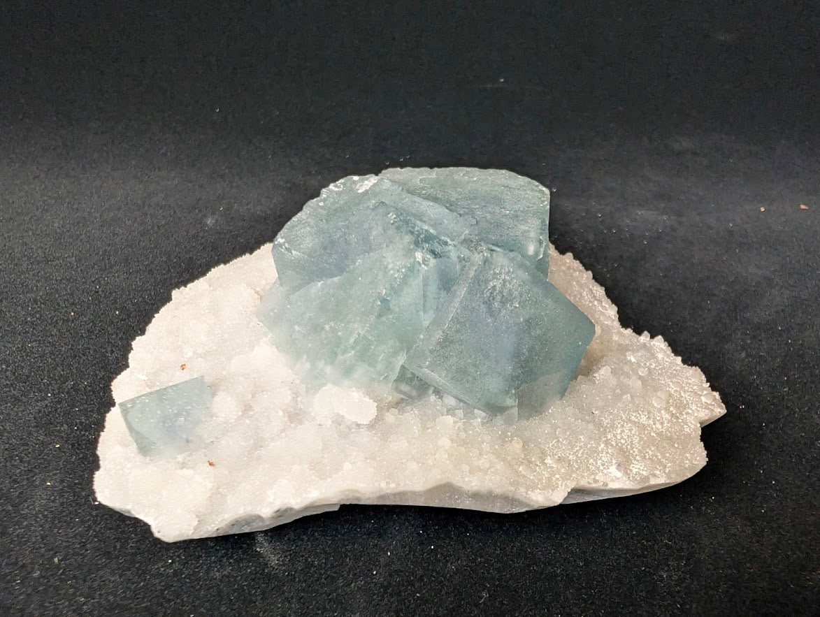 Blue Phantom Fluorite on Quartz – Yaogangxian Mine, China