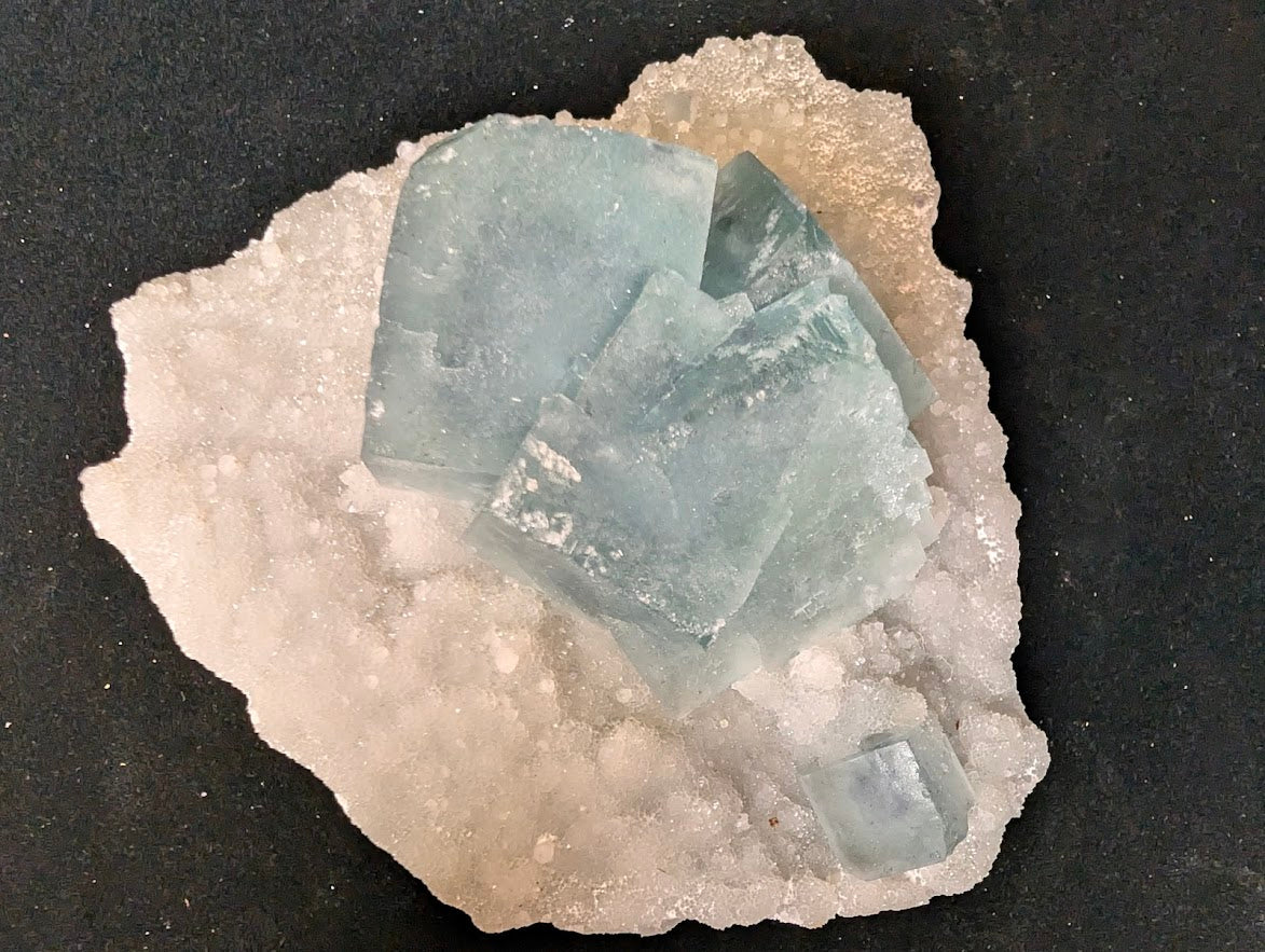 Blue Phantom Fluorite on Quartz – Yaogangxian Mine, China