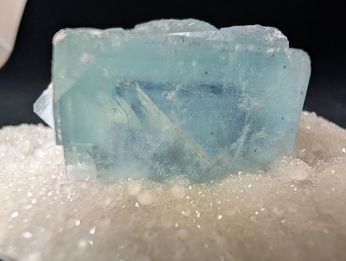 Blue Phantom Fluorite on Quartz – Yaogangxian Mine, China