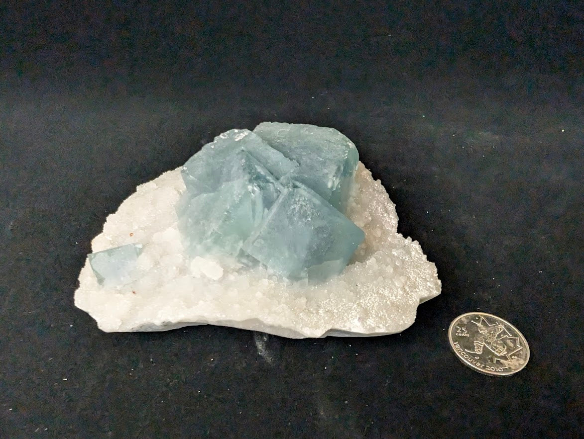 Blue Phantom Fluorite on Quartz – Yaogangxian Mine, China