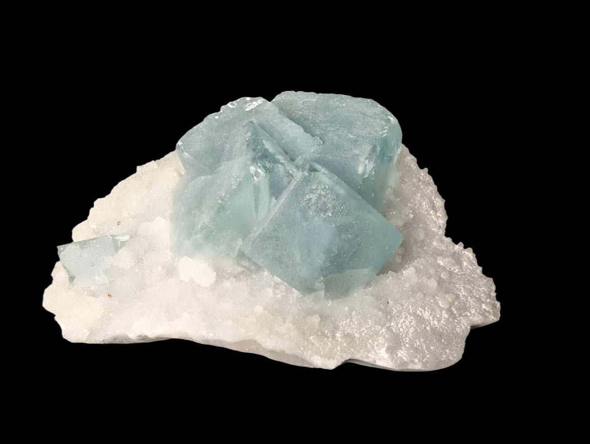 Blue Phantom Fluorite on Quartz – Yaogangxian Mine, China