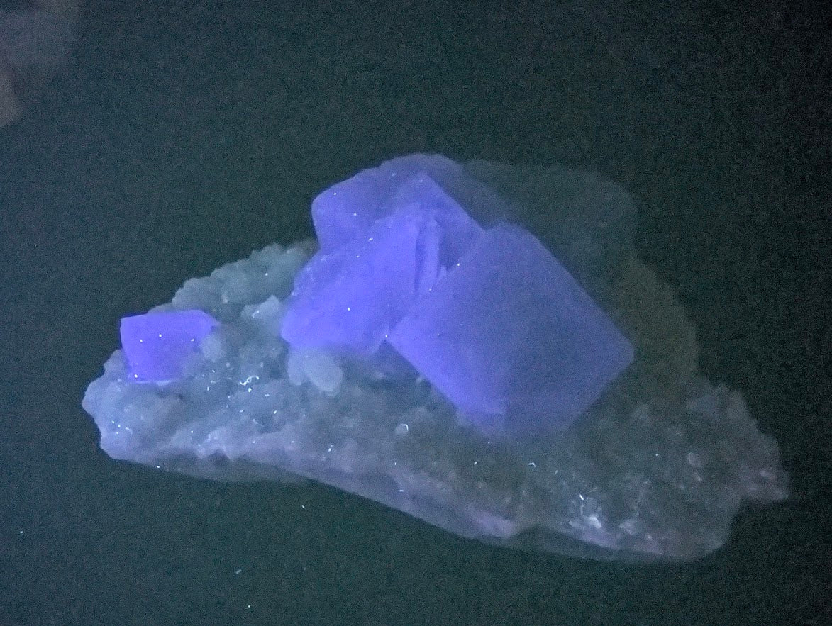 Blue Phantom Fluorite on Quartz – Yaogangxian Mine, China