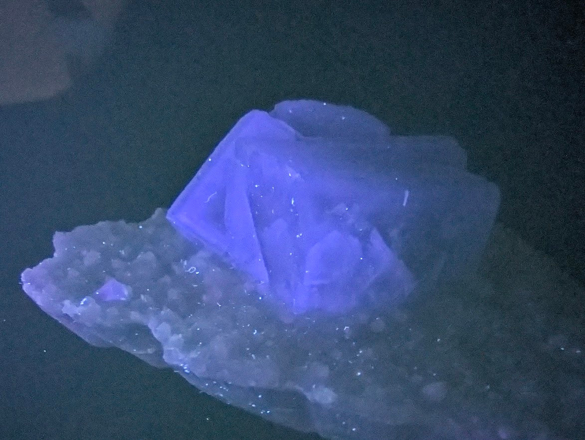 Blue Phantom Fluorite on Quartz – Yaogangxian Mine, China