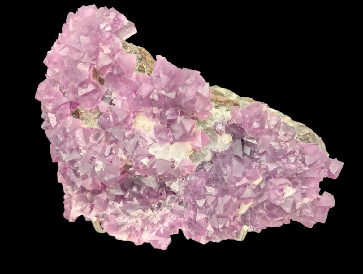 Pink-Purple Octahedral Fluorite with Pyrite, Quartz, and Calcite - Wuyi Fluorite Ore Field, Zhejiang, China