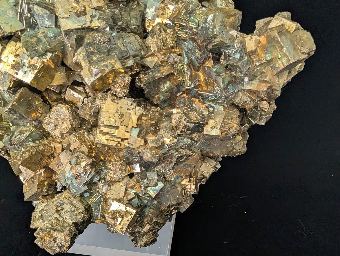 Premium Collectible: Rainbow Iridescent Pyrite Cluster from Daye, China