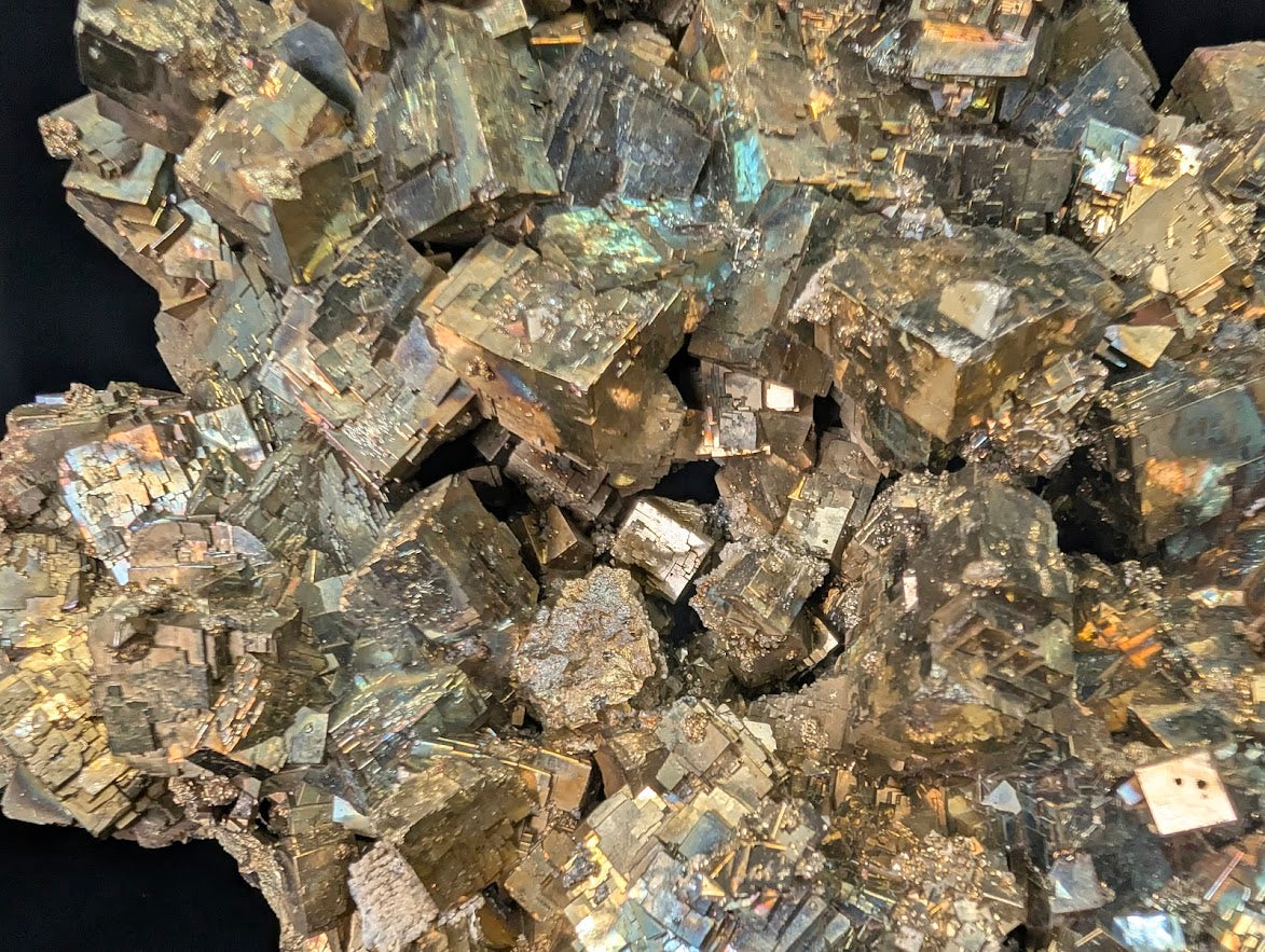 Premium Collectible: Rainbow Iridescent Pyrite Cluster from Daye, China