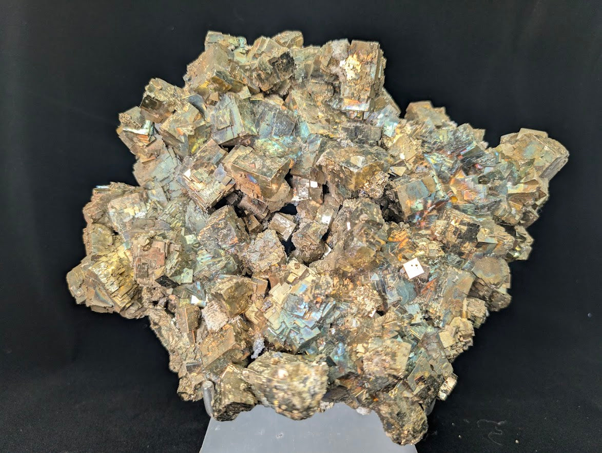 Premium Collectible: Rainbow Iridescent Pyrite Cluster from Daye, China